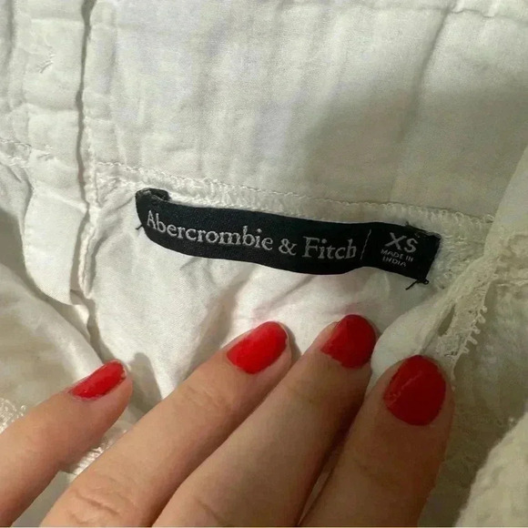 Abercrombie cottagecore cotton cropped eyelet coquette tank top XS - Picture 6 of 6